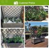Wooden Planter Box Raised Garden Bed With Trellis - Brown - Wood