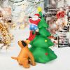 6.5 Feet Outdoor Inflatable Christmas Tree Santa Decor with LED Lights - as show