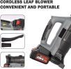 Bosonshop Cordless Leaf Blower 20V 4.0Ah 124MPH Speed Lithium Battery and Charger Included for Lawn Care -Black - Black