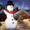 6 Feet Inflatable Christmas Snowman with LED Lights Blow Up Outdoor Yard Decoration - as show