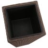 Garden Raised Beds 3 pcs Poly Rattan Brown - Brown