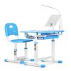 Kids Desk And Chair Set Children Table Storage Lamp - sky blue