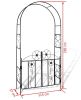 Garden Climbing Plants Arch Door for Outdoor Pergola Archway Decor - Black
