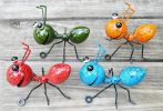 Metal Ant Shaped Ornaments Garden Yard Patio Decorations - Yellow