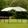 TOPMAX Outdoor Patio 13ft.Lx10ft.W Iron Carport Shelter Garage Tent; Garden Storage Shed with Anchor Kit; White - as Pic