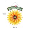 Yellow African Daisy Iron Wall Art Decor Door Welcome Plaque Sign Garden Villa Metal Door Hanging Ornament - Default