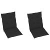 Garden Chair Cushions 2 pcs Black 39.4"x19.7"x1.2" - Black