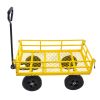 Tools cart Wagon Cart Garden cart trucks make it easier to transport firewood (Yellow colour) - as Pic