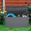 Free shipping 113gal 430L Outdoor Garden Plastic Storage Deck Box Chest Tools Cushions Toys Lockable Seat Waterproof  YJ - grey
