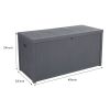Free shipping 113gal 430L Outdoor Garden Plastic Storage Deck Box Chest Tools Cushions Toys Lockable Seat Waterproof  YJ - grey