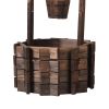 Outdoor wooden wishing well-with bucket - Wood grain color