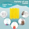 Pack of 2000 Yellow Paper Twist Ties 4' Long and 3/16' Yellow Twist Ties for Plastic Trash Bread Bags Paper Coated Ties Multi Function Strong Wire Tie