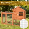 A Cozy And Comfortable 2-Story Wooden Rabbit Hutch With Running Area - Nature