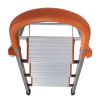 330 lbs Load Capacity  Folding Platform Stool Non-slip 3 Step Aluminum Ladder XH - Orange & Silver