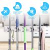 Wall-mounted Mop Holder Hanger with 5 Positions  - white