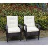 2-Piece Liberatore Dining Chairs with Cushions (Beige Cushion) - Wicker/Rattan