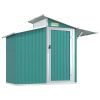 Garden Shed Green 106.3"x51.2"x82.1" Galvanized Steel - Green