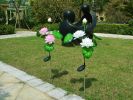 Lotus Flower Shape Lawn Lamps 3 LED Lighting Waterproof Solar Lamp - Pink