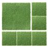 8Pcs 12"Lx12"W Squares Artificial Realistic Grass Tiles; Grass Interlocking Synthetic Thick Turf Flooring with Water Drainage Design; for Garden Lawn