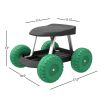 Garden Cart Rolling Scooter with Seat and Tool Tray for Weeding;  Gardening;  and Outdoor Lawn Care- For Adults and Kids  - 17.50 x 19.00 x 13.00 Inch
