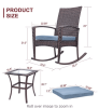 3 Piece Wicker Patio Furniture Sets;  Outdoor Wicker Rocking Chairs Patio Bistro Set;  Rattan Chairs Patio Furniture Set for Porch Lawn Poolside Backy