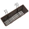 Balcony Hanging Rattan Planter Set 20 inch 2 pcs Brown - Brown