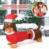 5 Feet Inflatable Christmas Dog with LED Lights - as show