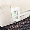 Outdoor Patio Furniture Wicker Ottoman Seat with Cushion;  All Weather Foot Rest Stool Coffee Table;  Easy to Assemble - Beige