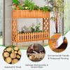 2-Tier Raised Garden Bed Elevated Wood Planter Box for Vegetable Flower Herb - Natural - Fir Wood