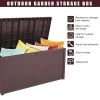 113 Gallon 430L Outdoor Garden Plastic Storage Deck Box for Patio Furniture Outdoor Cushions, Throw Pillows, Garden Tools and Pool Toys, Graphite Wate