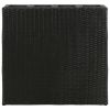Garden Raised Bed with 4 Pots 2 pcs Poly Rattan Black - Black
