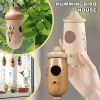 Fashion Outside Wooden Hummingbird House Hanging Swing Hummingbird for Wren Swallow Sparrow Houses Hummingbird - C