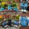 1pc Funny Indoor And Outdoor Flower Pots Resin Denim Pants Ornaments Creative Flower Pot Decoration Crafts Retro Garden Decoration - B