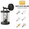 Inowel Lights Wall Light Outdoor Lantern E26 Bulb (Not Include) Wall Mount Hang Lamp Wall Sconce Lighting 32335 - Grey