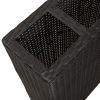 Garden Raised Bed with 4 Pots 2 pcs Poly Rattan Black - Black