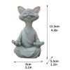 1pc Whimsical Cat Sculpture, Buddha Meditating Cat Statue, Cat Lover Gifts, Fairy Garden Animals, Decorations For Patio Yard Lawn Porch Desktop - Blac