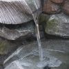 32" Tall 4-Tier rock formation Polyresin Fountain with Light Outdoor Stone Water Feature for Garden or Backyard - as Pic