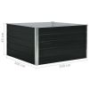 Raised Garden Bed 39.4"x39.4"x17.7" Galvanized Steel Anthracite - Anthracite