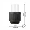 20"Tall Modern Ribbed Fountain Cement Cylindrical Water Feature with Light for garden & backyard - as Pic