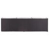 Garden Raised Bed with 3 Pots 59.1"x7.9"x15.7" Poly Rattan Black - Black