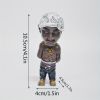 1pc Hip-Hop Singer Statue, Music Artist Sculpture Table Decoration, Gift For Hip-Hop Lovers, Garden Resin Decoration - Black Turban