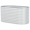 Garden Raised Bed 63"x31.5"x31.9" Galvanized Steel Silver - Silver