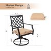 MEOOEM Outdoor Swivel Chairs Set of 2 Patio Metal Dining Rocker Chair with Cushion Suports 300lbs for Garden Backyard - Patio Dining Chairs