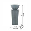 35inches Outdoor Zen Bowl Fountain Relaxing Polyresin Water Feature for a lawn or garden - as Pic