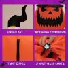 Happy Halloween Inflatable Spoof Ghost Yard Decoration With LED Lights - Orange - 8 FT