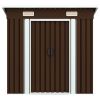 Garden Storage Shed Brown 76.4"x47.6"x71.3" Steel - Brown