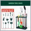 Portable Rolling Utility Storage Rack with Wheels for Garden Tools - Green