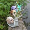 Halloween Skeleton Snail Skull Sculpture Garden Home Decoration Resin Crafts - blue
