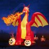 Halloween Festivr Inflatable  With LED Lights Spoof Ghost Yard Decoration - Red - 10 Ft