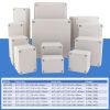 GAJING Waterproof IP67 Dustproof PS Plastic Junction Conduit Box Universal Electric Project Enclosure Pale Gray with Mounting Plate - REC(7.9"x5.9"x3.